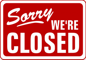 Sorry we’re closed – Redheaded Blackbelt