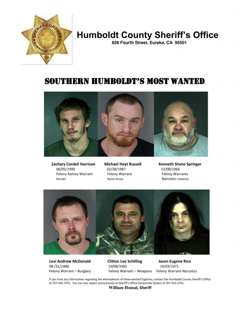 [Update: Russell Captured] Sheriff’s Office Updates ‘Southern Humboldt ...