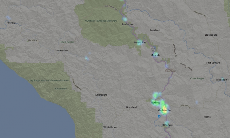Light map from 2013 for Southern Humboldt.