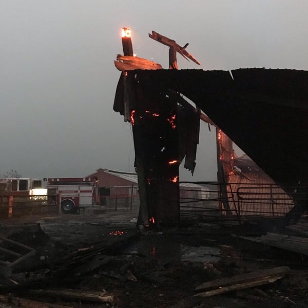 [update 9:30 P.m.[more Photos] Hay Barn On Fire On Mad River Road 