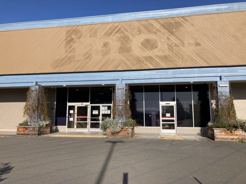 The facade bearing the faded marks of The Big K/Kmart.