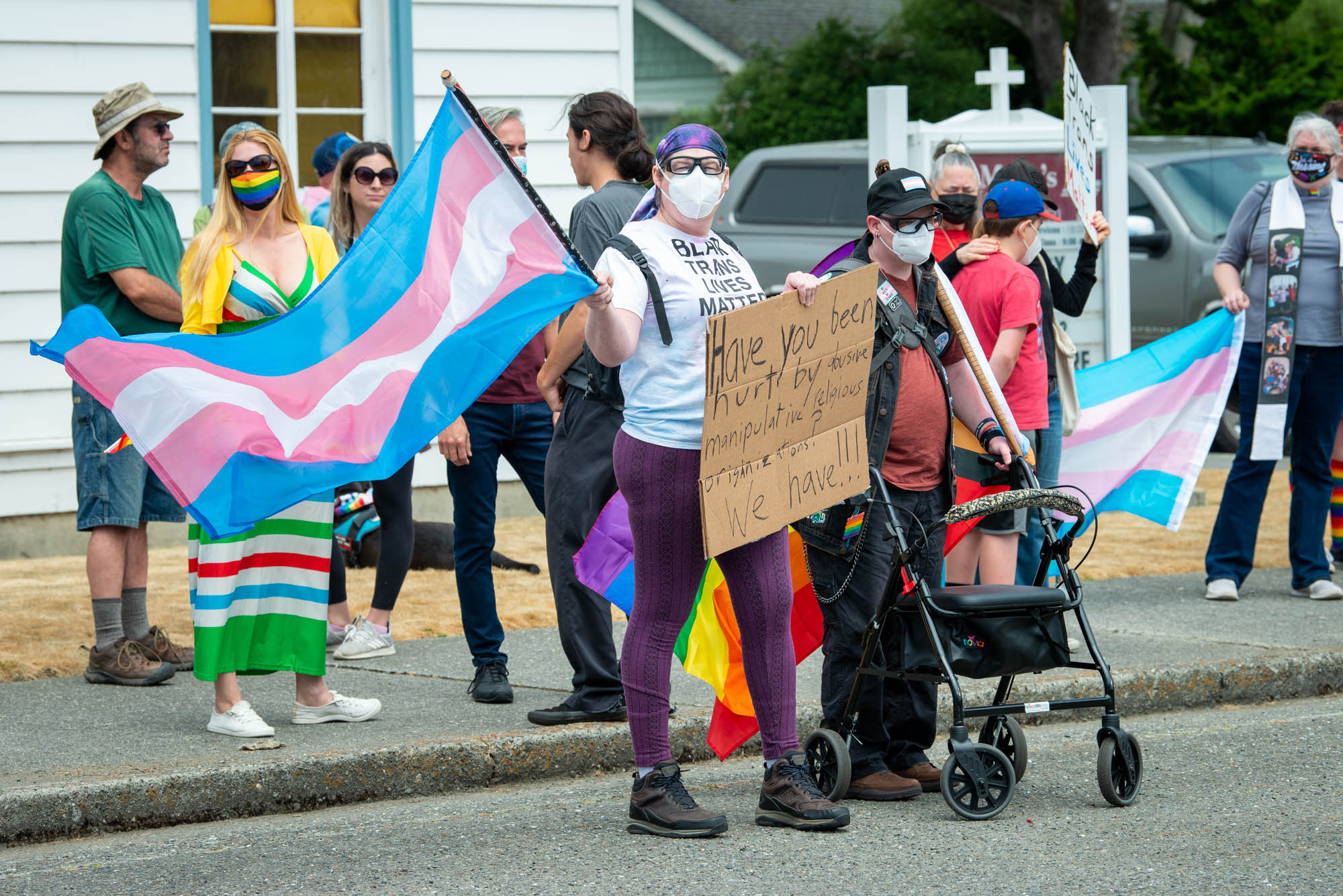 LGBT Protest in front of Ferndale Church. Photo by Mark McKenna