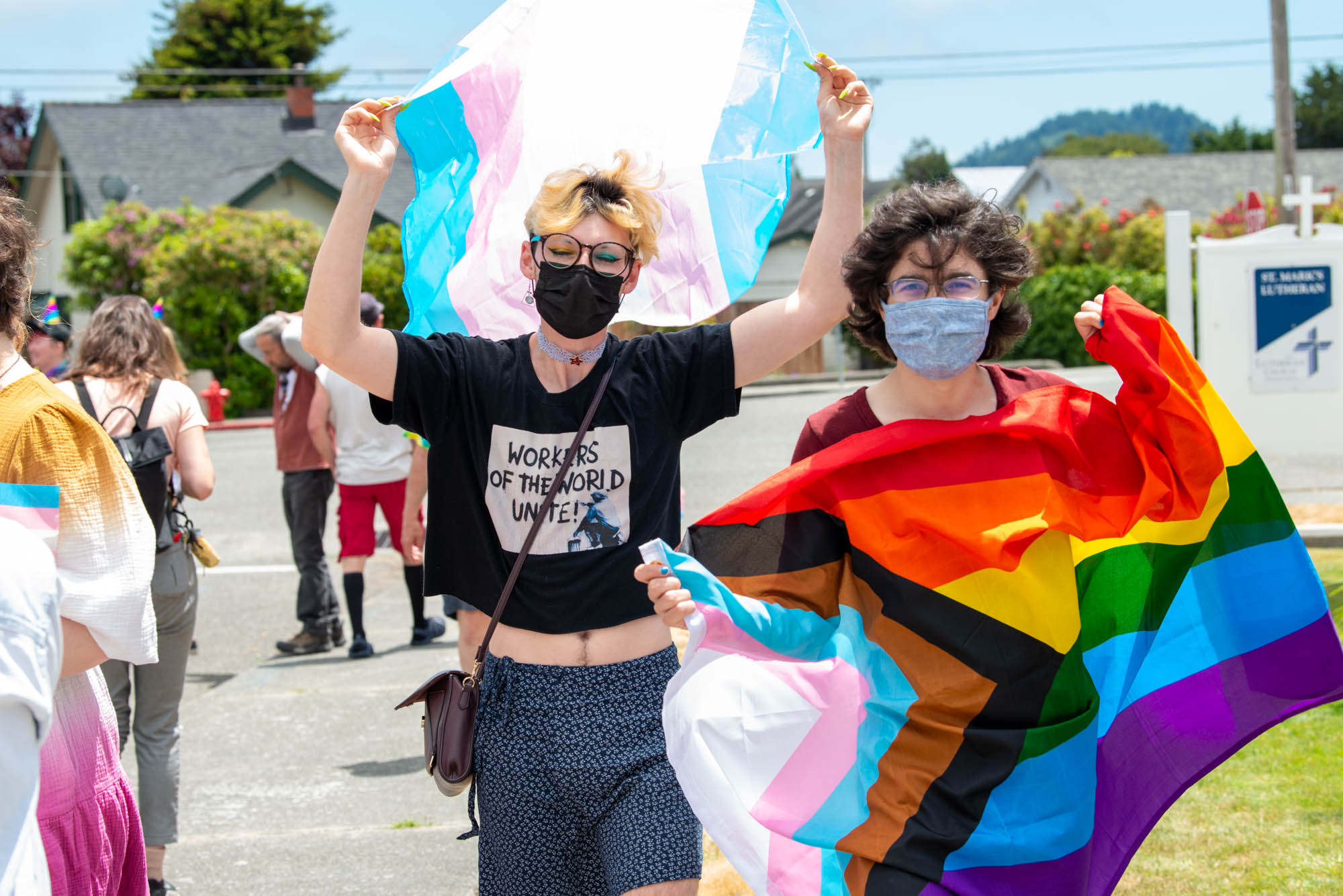 LGBT Protest in front of Ferndale Church. Photo by Mark McKenna