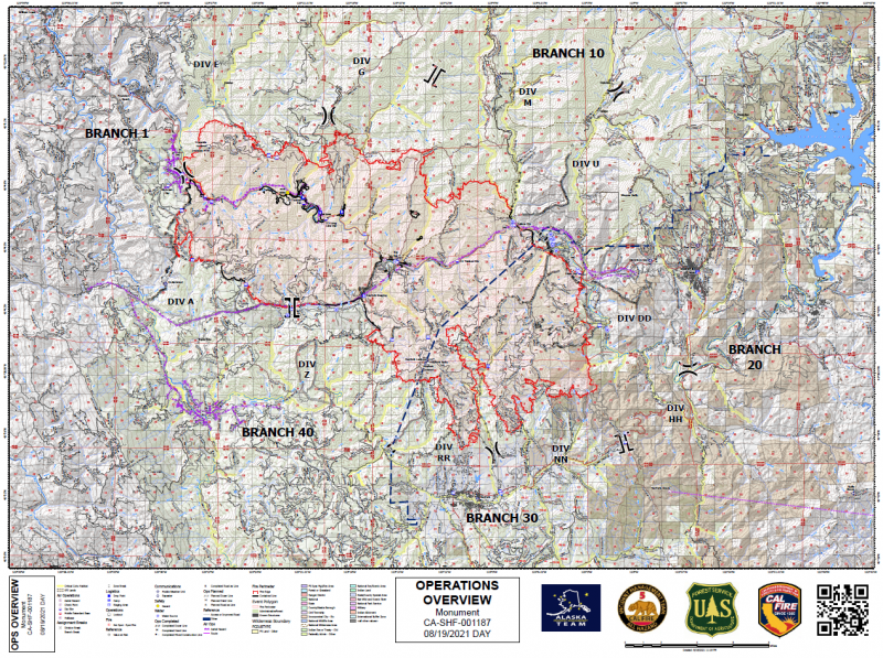 Monument Fire Continues to Push Towards Hayfork, Growing Almost 7000 ...