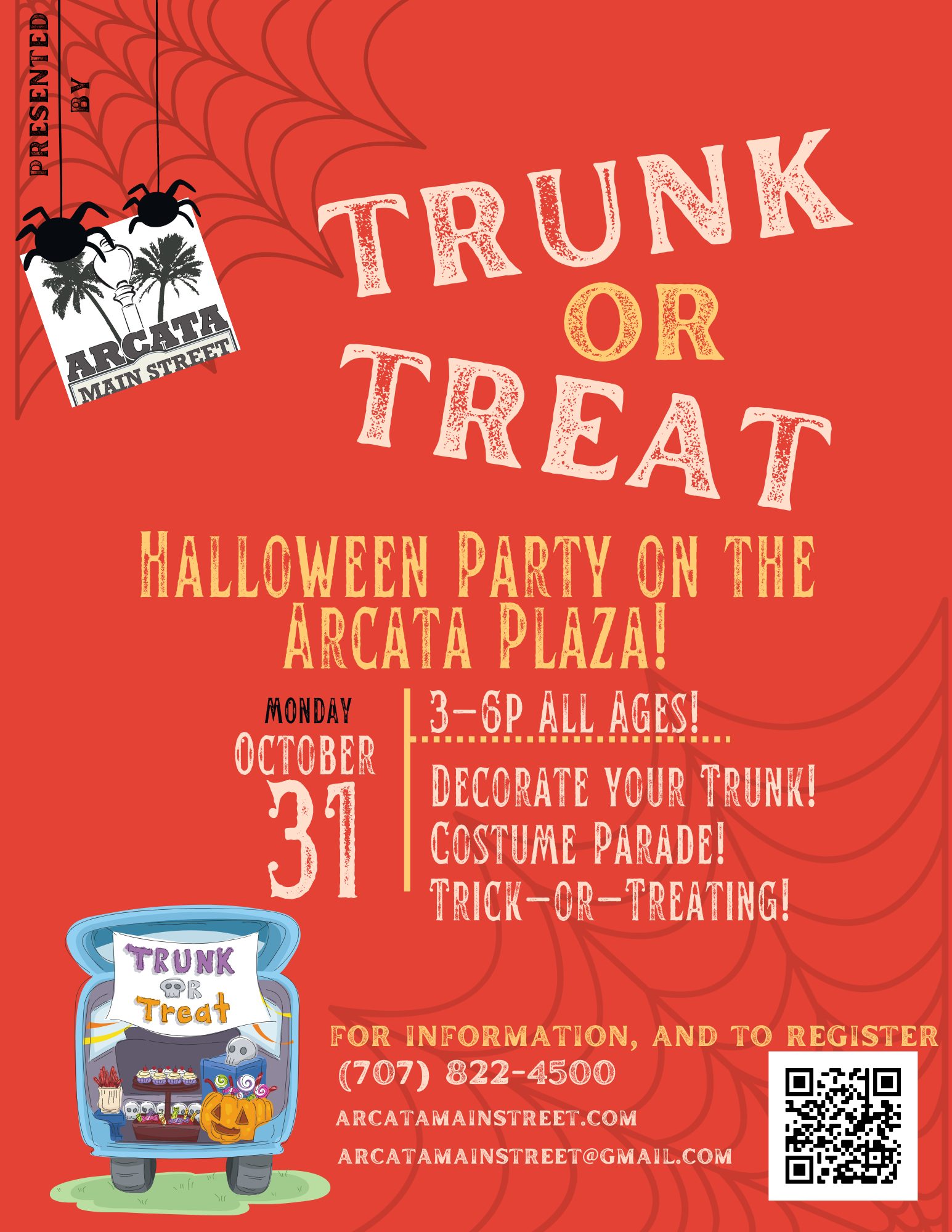 Trunk or Treat Halloween Party at the Arcata Plaza on October 31st