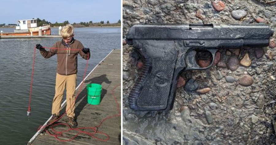 A Fishy Find: Father and Son Discover Pistol Weighed Down in