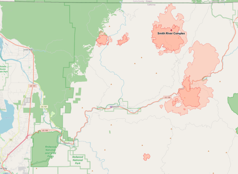 Smith River Complex Fire Map 2025 - Trina J. Brooks