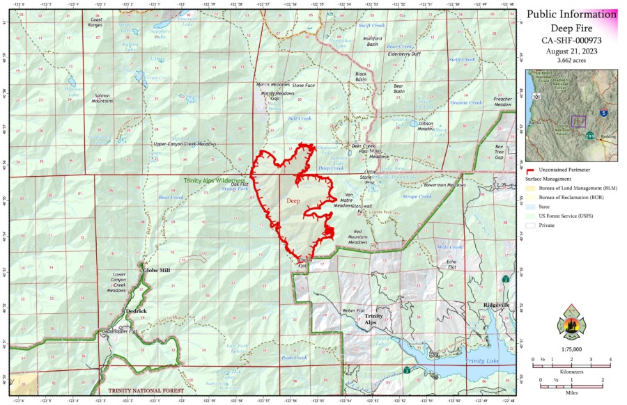 The 3,662 Acre Deep Fire Continues Uncontained in the Rugged Terrain ...