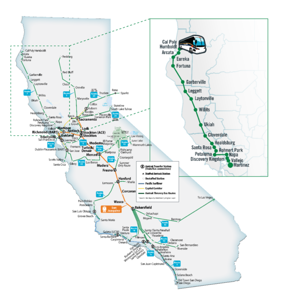 Amtrak Travelers from Martinez to Arcata Now Have Bus-Only Option ...