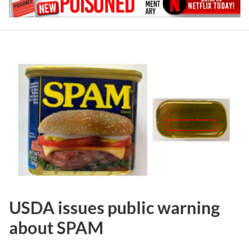 USDA issues public warning about SPAM