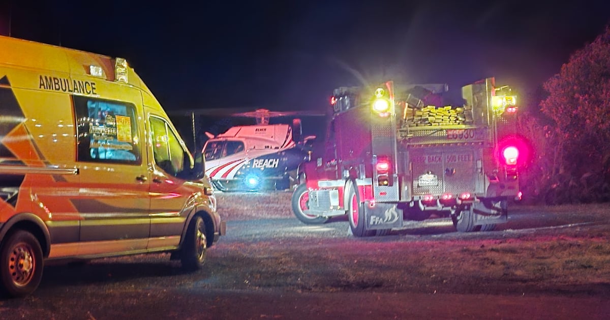 REACH Helicopter Lands in Myers Flat to Transport Injured Fruitland Ridge Resident