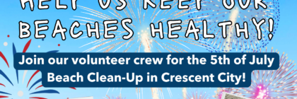 Beach cleanup flyer for Redwood Parks