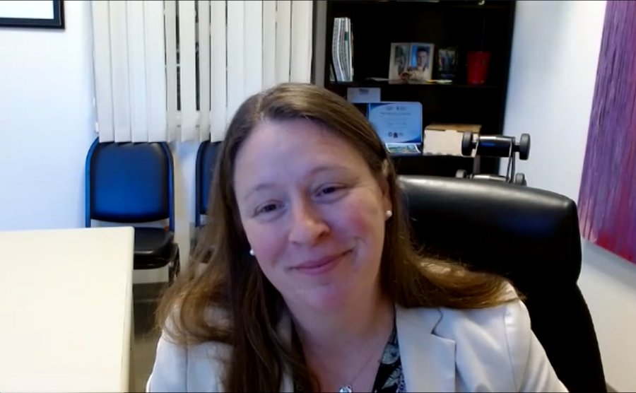 Woman in a home office