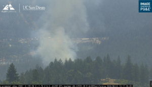 The Spring Fire as seen on the Oregon Mtn 1 camera on the ALERTCalifornia system.