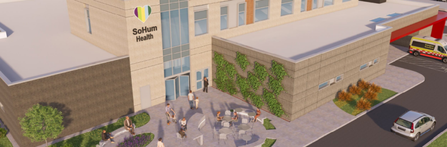 Artist's rendering of the proposed new hospital in Garberville.