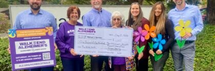 Pictured from Left to Right: Seth Schulze, Ronna Johnson, Jason Barr, Lynn McKenna, Dannielle Greco, Kristen Gaser, and Keenan Pool. Redwood Capital Bank is a proud Tier III Refreshment sponsor for the 2026 Walk to End Alzheimer’s.