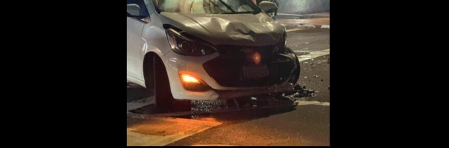 Car with front end damage