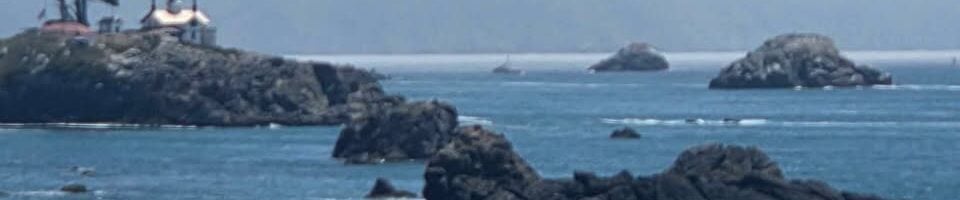 helicopter off rocky shore of crescent city