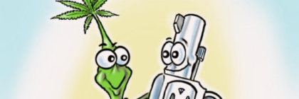Pot plant and firearm in Political Cartoon
