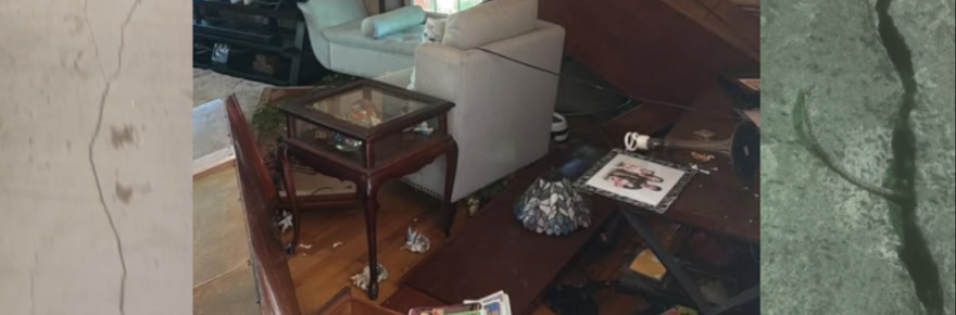 A Mendocino County residence suffered damage from the 5.6 M earthquake nearly two weeks ago. [Photos provided by Saprina Rodriguez]